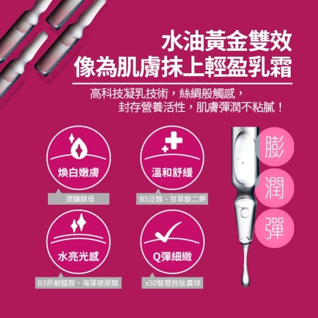 天天美麗Pro+水光安瓶面膜單片4入組(保濕彈潤*2+亮采煥白*2)