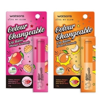 Watsons 屈臣氏 屈臣氏變色潤唇膏1.7g (AW2023)*2(芒果+水蜜桃)