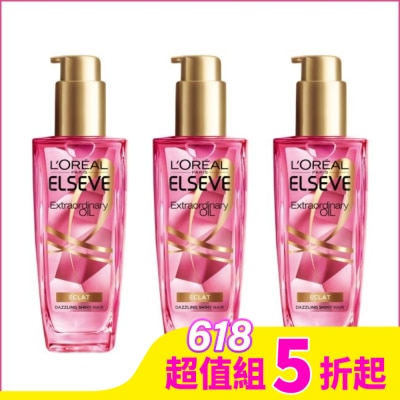 L`OREAL PARIS 巴黎萊雅 巴黎萊雅金緻護髮精油-(玫瑰*3)