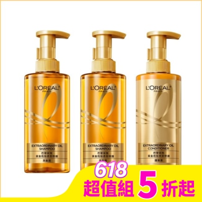 L`OREAL PARIS 巴黎萊雅 巴黎萊雅黃金胜肽柔韌修護-洗護3入組(洗*2+護*1)