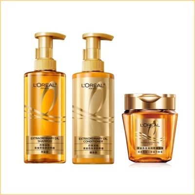 L`OREAL PARIS 巴黎萊雅 巴黎萊雅黃金胜肽修護全套 - (洗*1+護*1+髮膜*1)