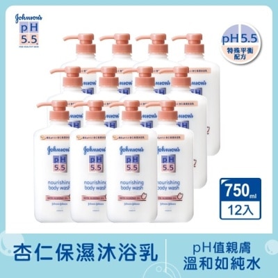 J&JPH55嬌生PH5.5 嬌生pH5.5杏仁舒緩沐浴乳750ml*12超值組