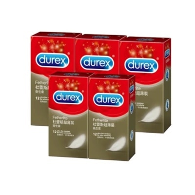 Durex 杜蕾斯 杜蕾斯超薄衛生套12入*5盒 (共60入)