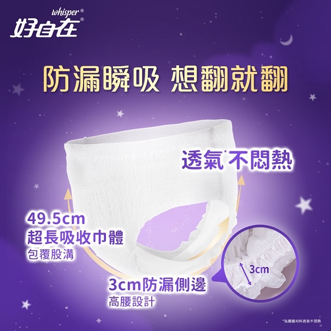 [好自在夜用熱銷組] 經典款液體衛生棉34cm 10片*1+熊抱安睡褲L 4片*1