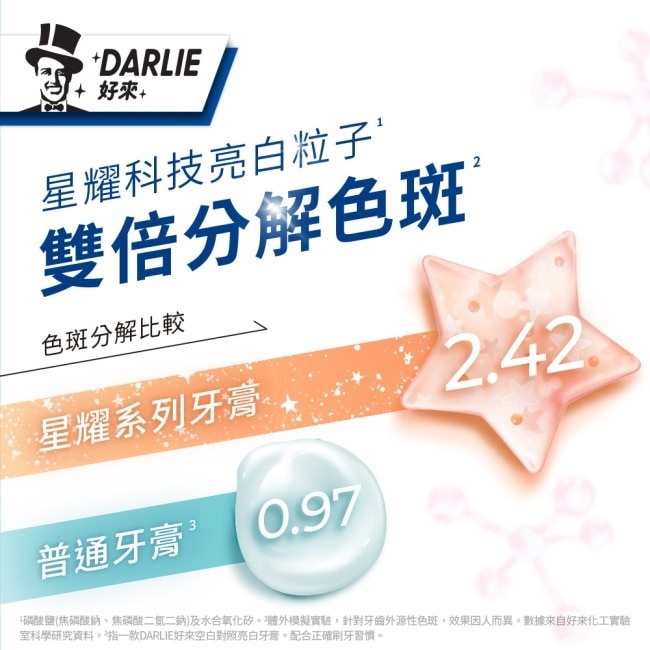 DARLIE好來全亮白星耀小蒼蘭牙膏120g*6