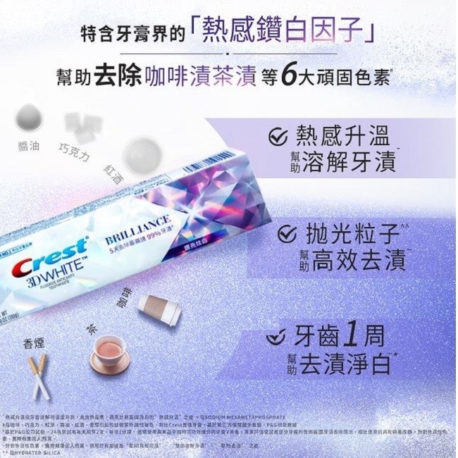 Crest極致鑽白牙膏-鑽亮炫白110g*6