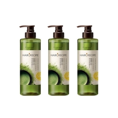 HAIRRECIPE Hair Recipe 日本髮的食譜/髮的料理綠茶柚子淨油保濕水感洗髮露 530ml *3