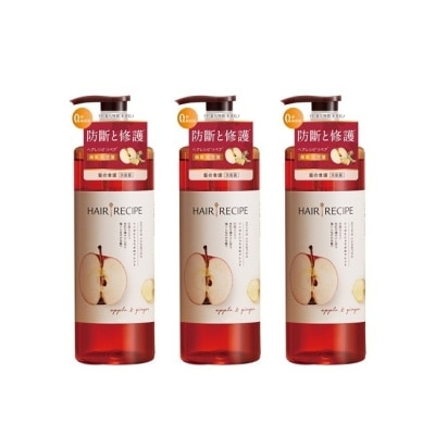 HAIRRECIPE Hair Recipe 日本髮的食譜/髮的料理 生薑蘋果防斷滋養洗髮露530ML*3