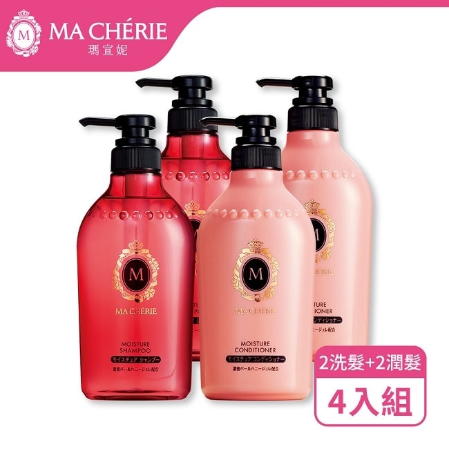 MACHERIE 瑪宣妮 蜜桃珍珠洗潤4入組(洗髮450ml*2+潤髮450ml*2)