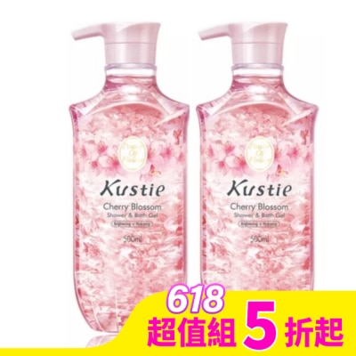 KUSTIE 【Kustie蔻斯汀】櫻花花瓣沐浴露 500ml*2入