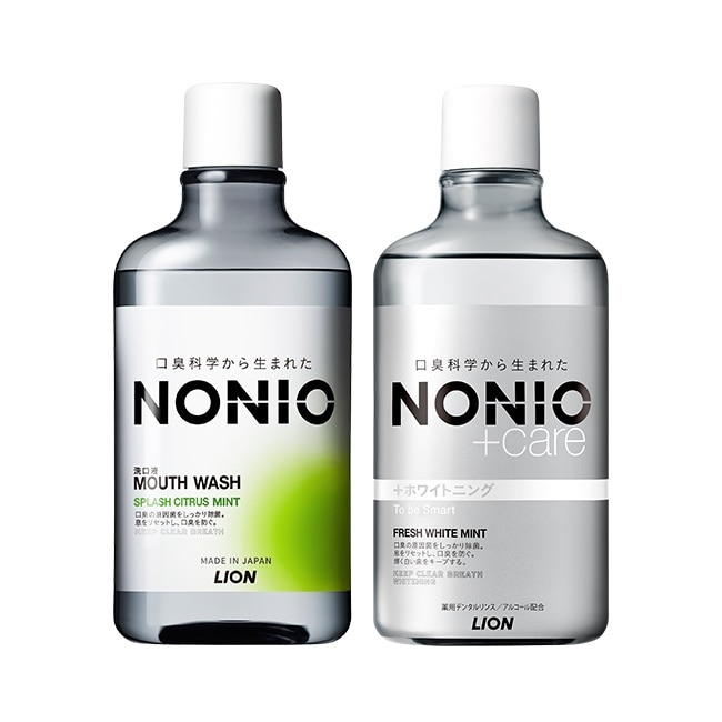 日本獅王NONIO漱口水晶燦亮白*1+日本獅王NONIO漱口水澄橘薄荷*1