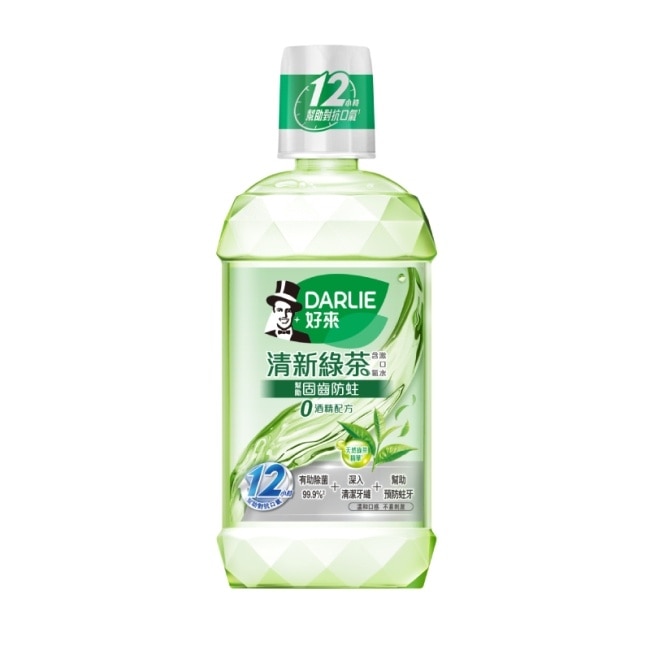 黑人清新綠茶漱口水(無酒精配方) 500ml*3