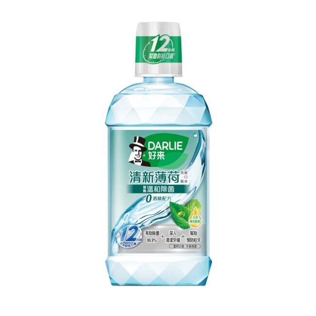 黑人清新薄荷含氟漱口水-完美口氣(不添加酒精) 500ml*3