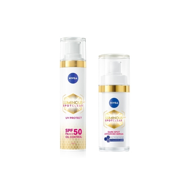 妮維雅LUMINOUS630淡斑煥白精華30ml*1+淡斑煥白UV防禦乳SPF50 40ml*1