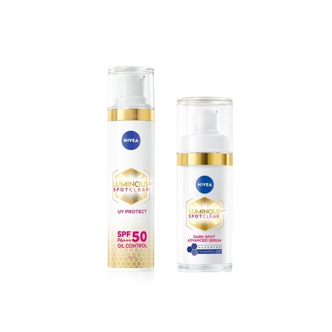 妮維雅LUMINOUS630淡斑煥白精華30ml*1+淡斑煥白UV防禦乳SPF50 40ml*1