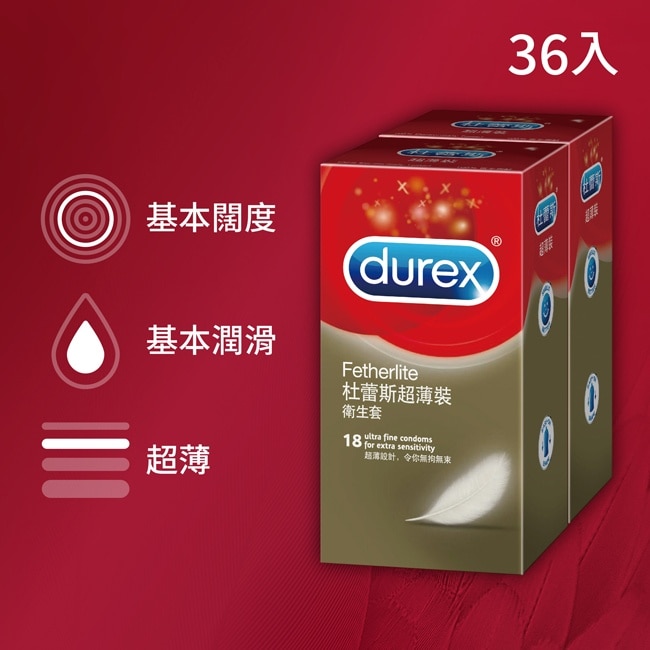 杜蕾斯超薄裝衛生套36入 image